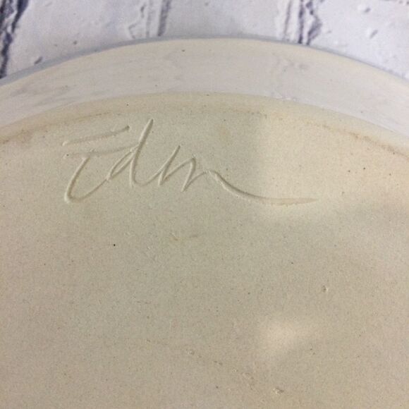 Carl & Eden  Serving Dish Warne Studio Pottery Iris Handed Painted Stoneware - Picture 4 of 7